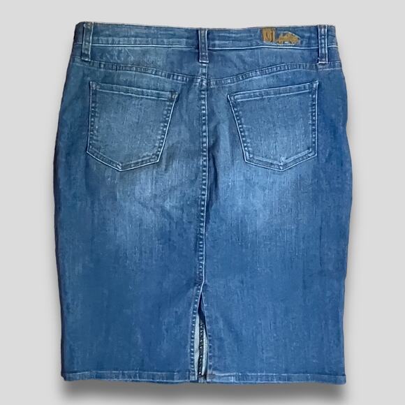 KUT FROM THE CLOTH Y2K WESTERN BOHO PENCIL SKIRT BLUE SMALL 4 - Picture 3 of 9